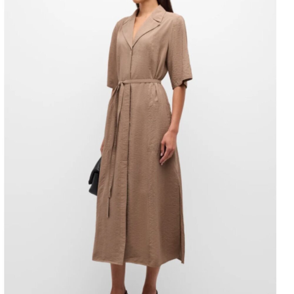 Joseph Dareau Elbow-Sleeve Twill Maxi Shirtdress
